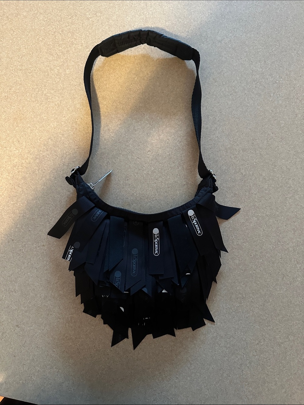 LeSportsac Black Layered Fringe Shoulder Bag